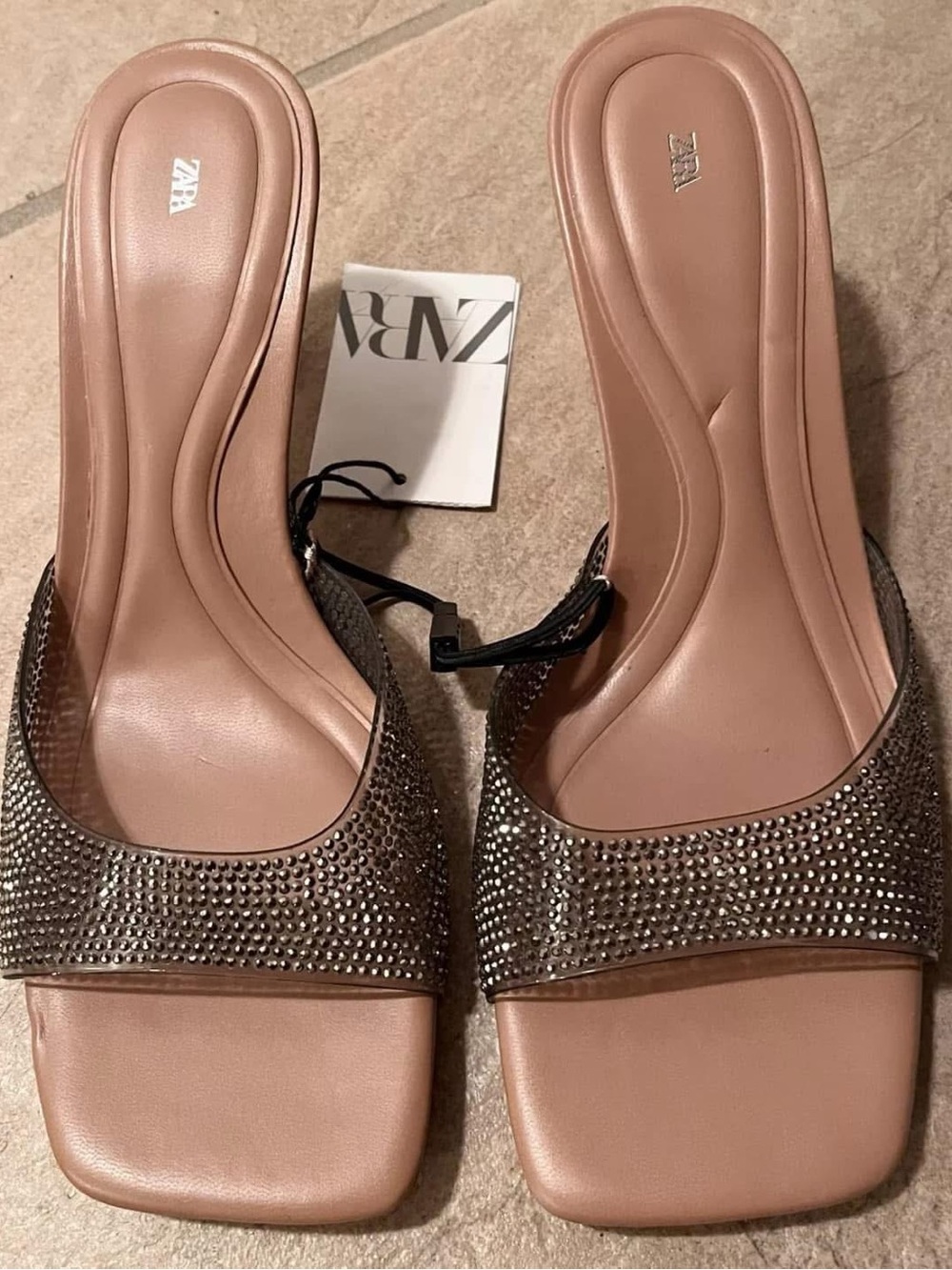 NWT Zara Silver Metallic Clear Disco Party High Heeled Shoes - 6 / Retail $59.90